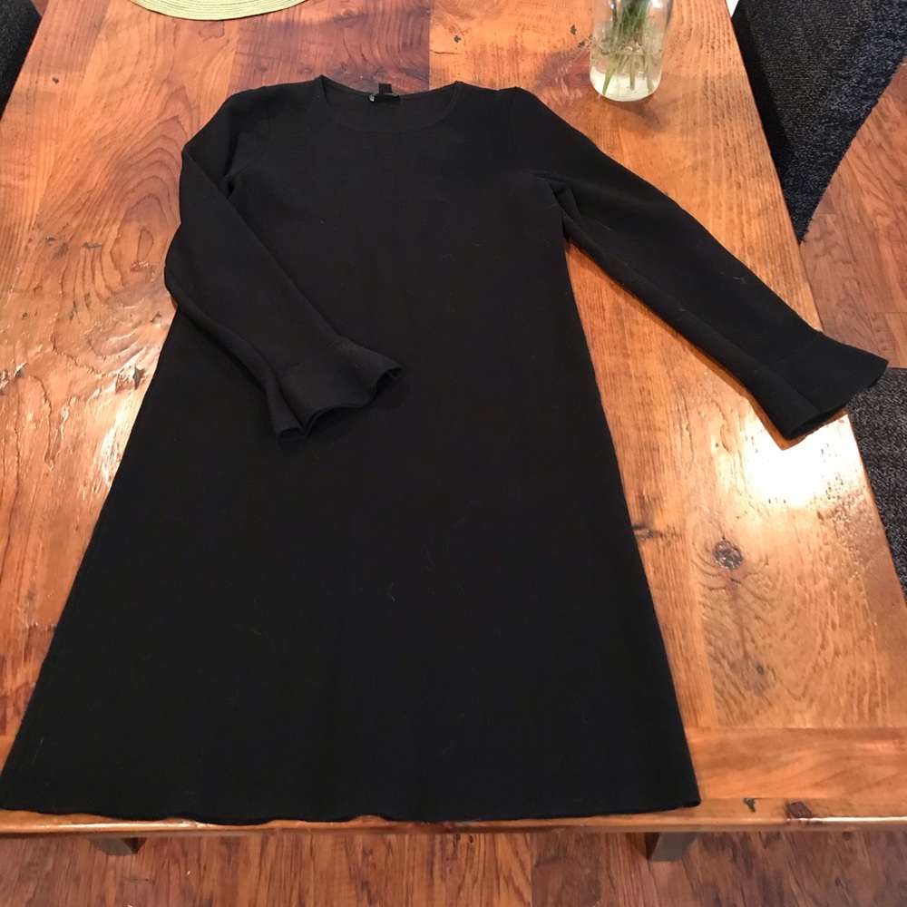 Anne Taylor Long Sleeve Black Shift Dress